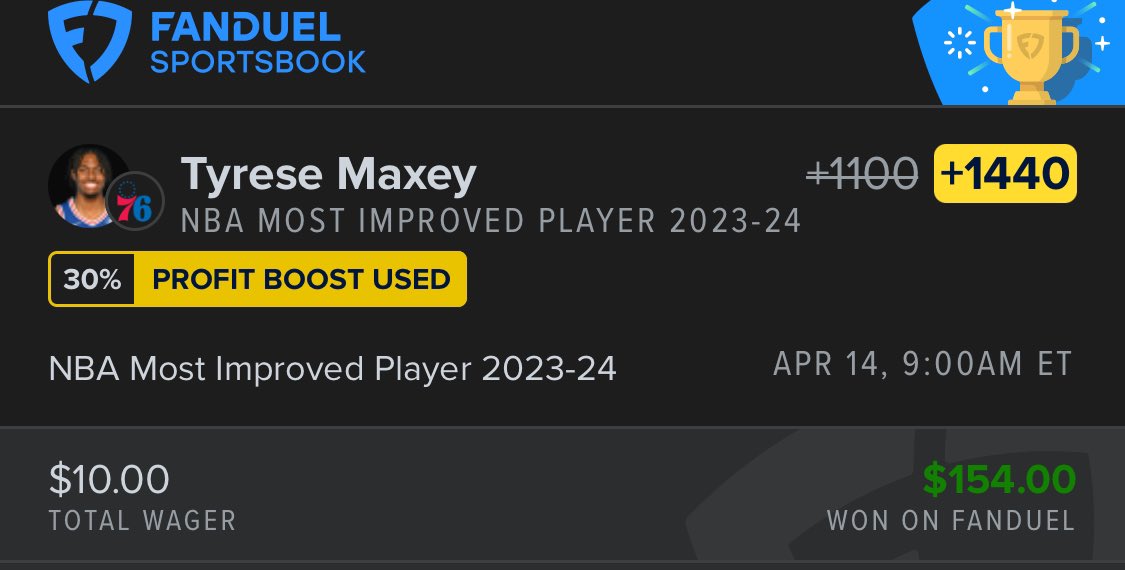 ThePicksPro's tweet image. ✅ +1440 CAN OFFICIALLY CASH THAT SHIT!

Placed one NBA future, huge odds cash.

👇 Who else got in on this absolutely beauty? #letsgooooo