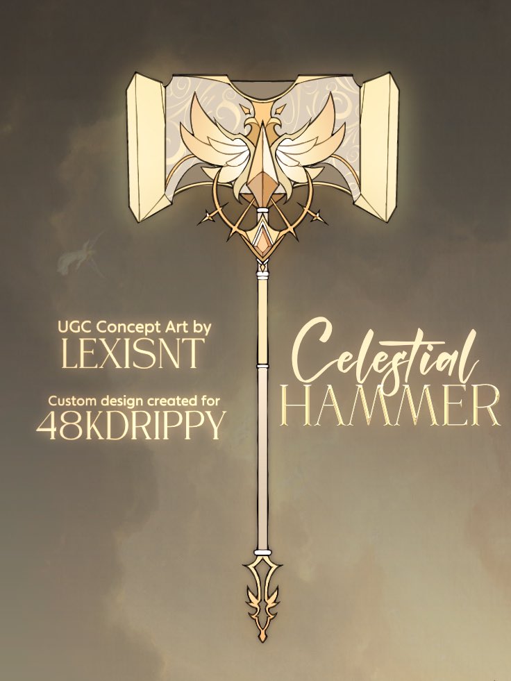Another UGC Concept art for @48KDrippy and this time it's a hammer! I'm almost done with all the commissions lol Please do NOT use my design because it was made specifically for someone else. :^ #ROBLOX #robloxart #RobloxUGC