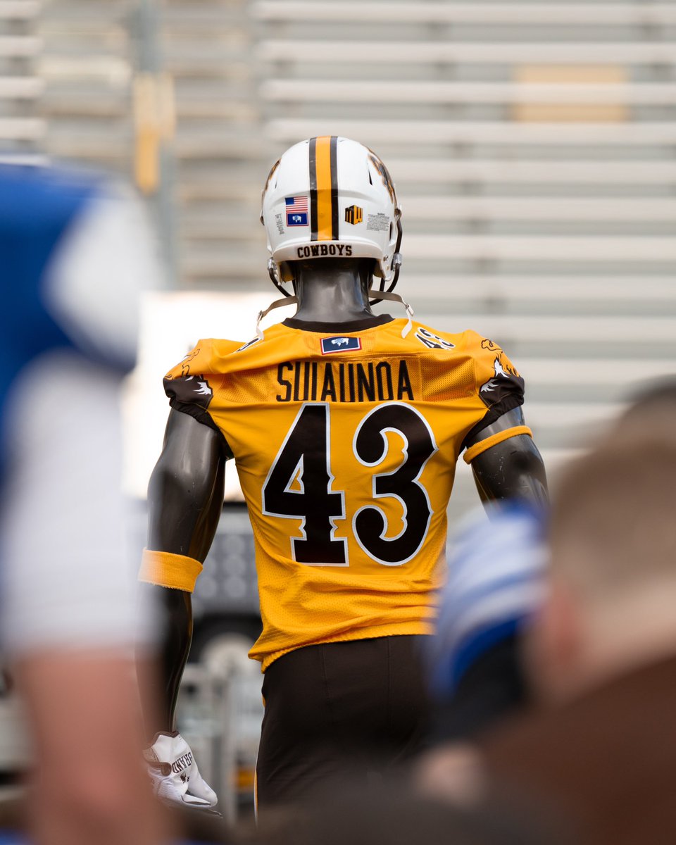 wyo_football's tweet photo. Showing off the Cowboy Gold to the boys in person 👀 https://t.co/FpyvnfSCHQ