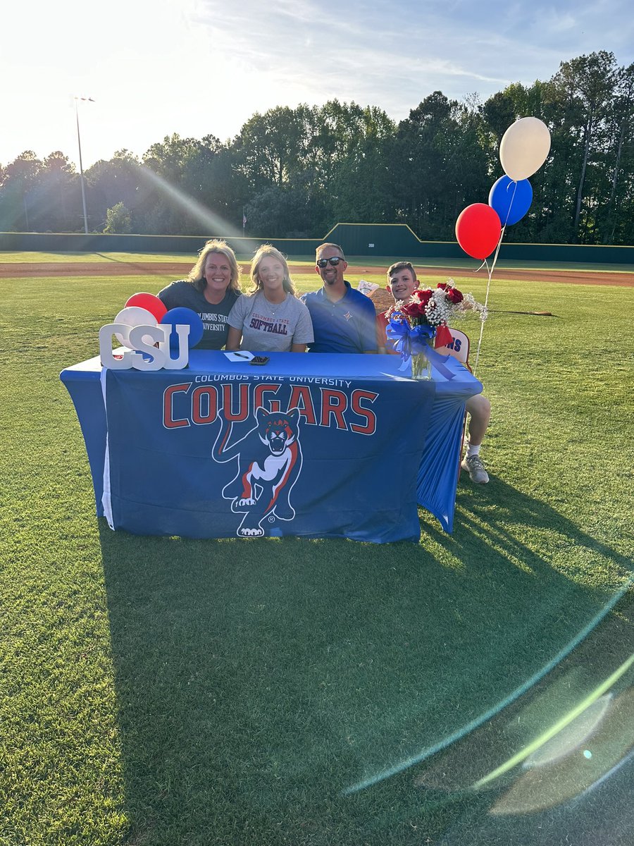 Madison Hanchey signs with Columbus State tonight in between games at Horace Jackson Field. Congrats Madison and go Dragons!