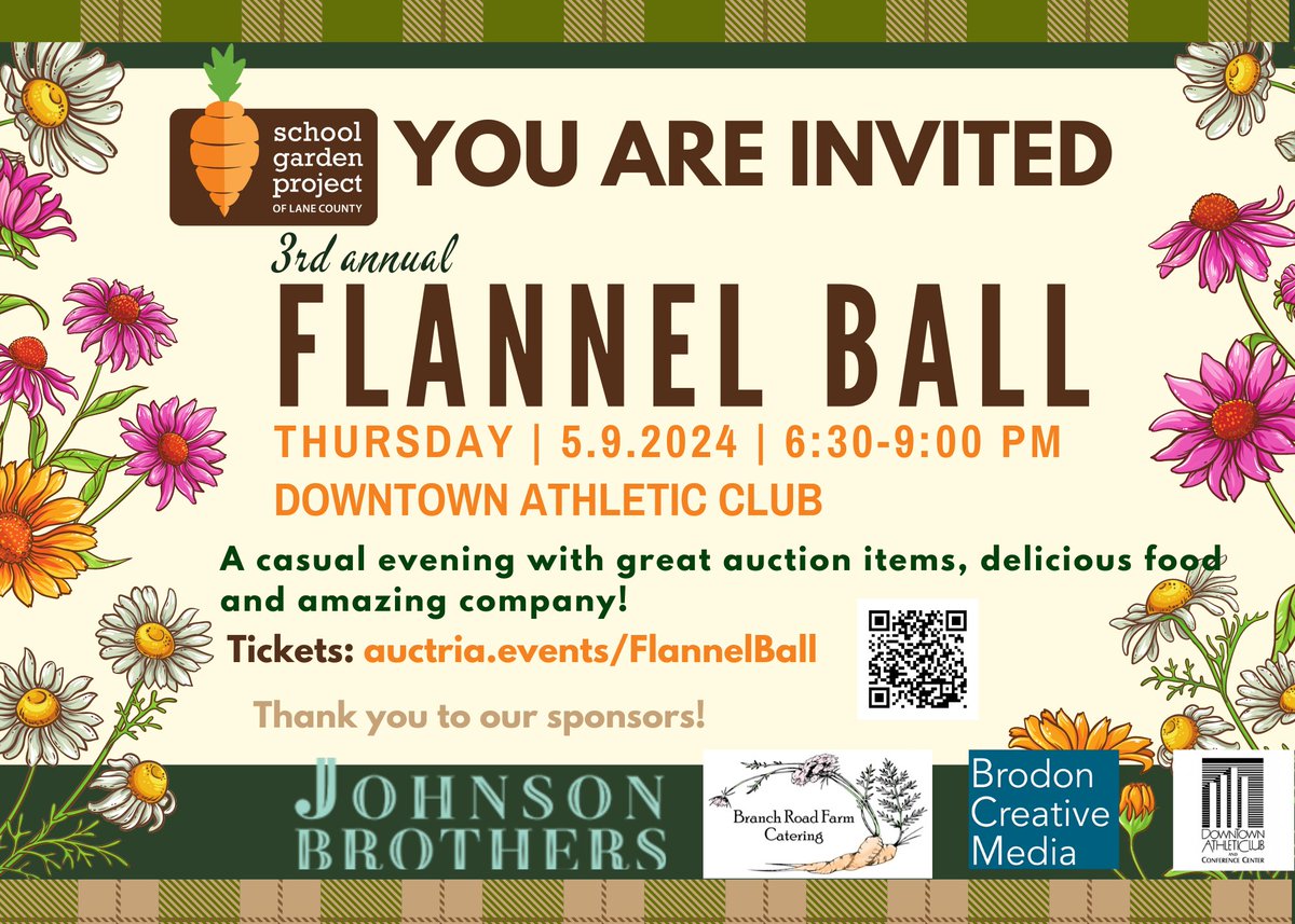 Tickets on sale now to SGP's 3rd annual Flannel Ball!  Get yours today at: auctria.events/FlannelBall  #groweatlearn