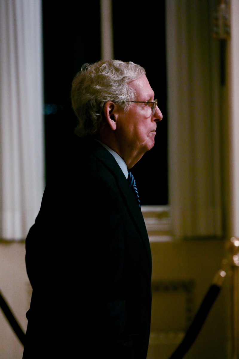 .@LeaderMcConnell heading to the floor ahead of tonight's vote on the National Security Supplemental.