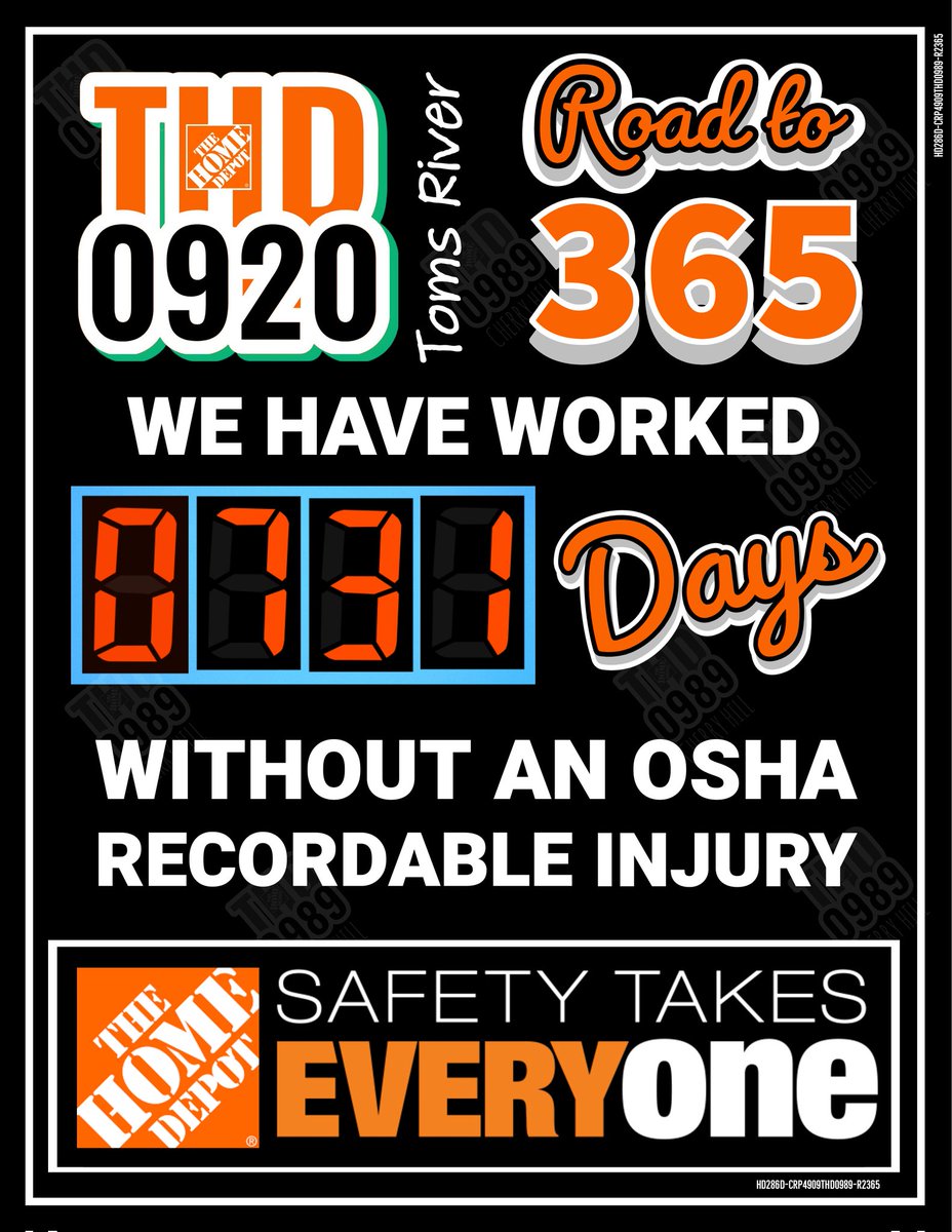 thd0989's tweet photo. Celebrating 0731 Days safe @ #store0920 #thd0920  Thank you • Awesome Job! 👍 👏 #SafetyTakesEveryone #InfocusTeam congratulations from #thd0989 https://t.co/L8X66fmwRU