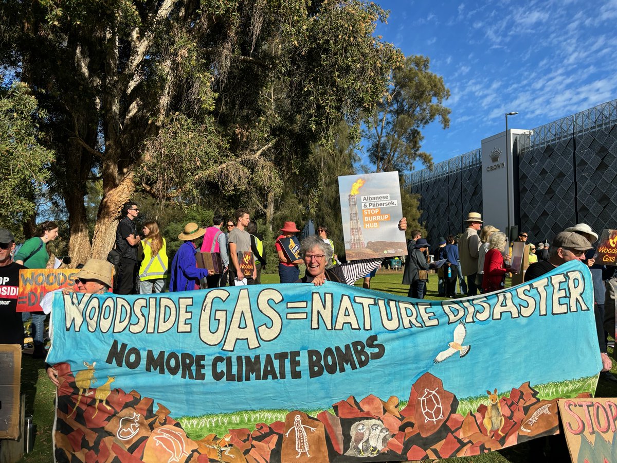 Protesters are gathering outside the annual general meeting of gas giant @WoodsideEnergy.