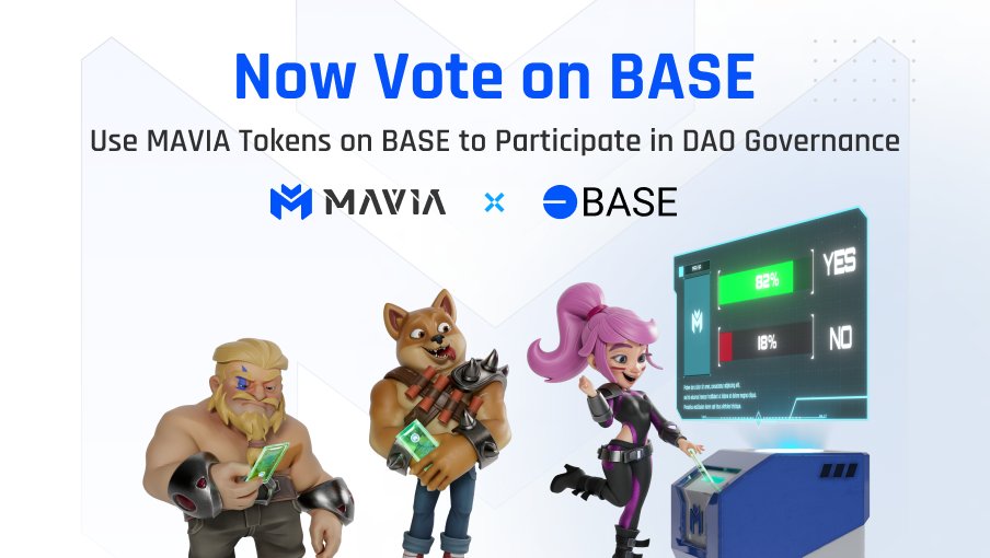 Mavia's DAO Governance voting now supports @base Use your $MAVIA tokens on BASE chain to vote on DAO proposals. Voting live now on @SnapshotLabs!