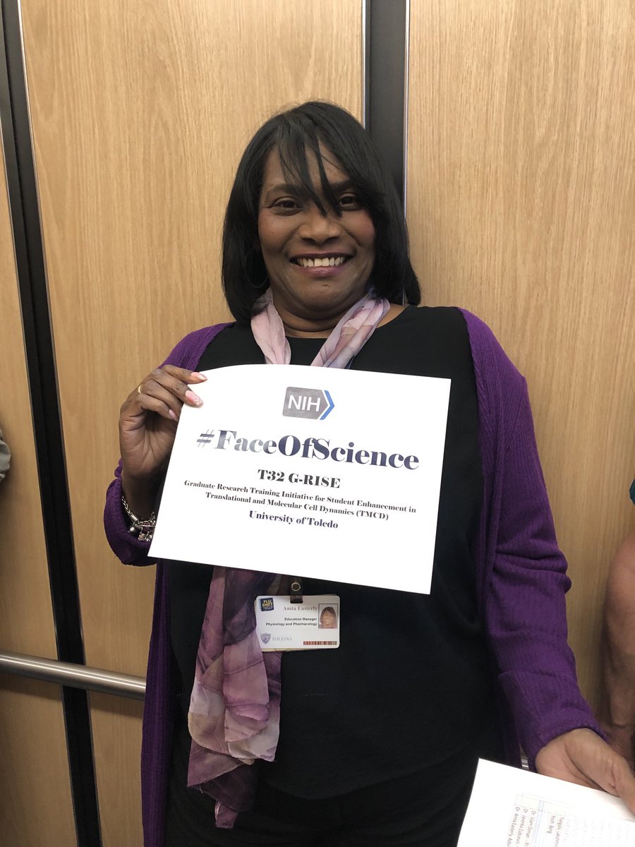 Dr. Anita Easterly! Supports graduate students in biomedical sciences, encourages them and shows them the way. A friend of UToledo GRISE! #FaceOfScience