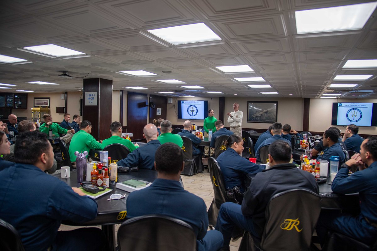 U.S. Sailors attend Warrior Toughness training aboard the Nimitz-class aircraft carrier USS Theodore Roosevelt (CVN 71). 

#USNavy | #ForgedByTheSea