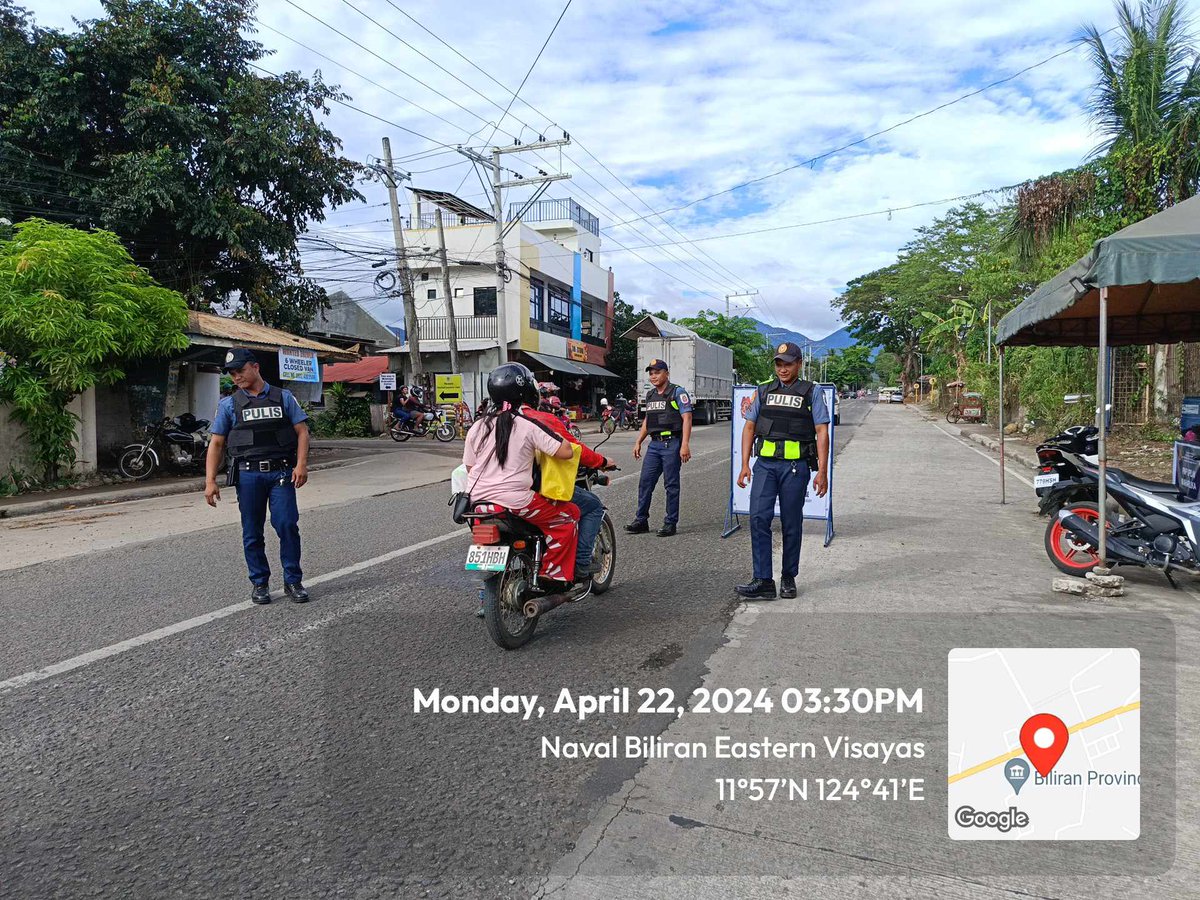 Under the supervision of PMAJ CHAMBERLINE B LUDEVISE, OIC, personnel of this station conducted Checkpoint in relation to SUMVAC 2024. Said activity was conducted in the area of responsibility, Naval, Biliran. 
#BagongPilipinas
#ToServeAndProtect 
#NavalMunicipalPoliceStation