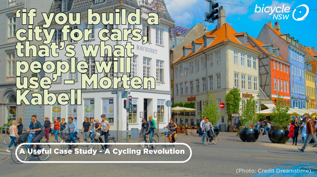 A Useful Case Study - A Cycling Revolution
‘if you build a city for cars, that’s what people will use’ – Morten Kabell facebook.com/bicyclensw/pos…
@BicycleNSW #advocacy #insurance #membership #legalservices #copenhagen #bicycle #infrastructure @johaylen @JohnGrahamALP #bikeisbest