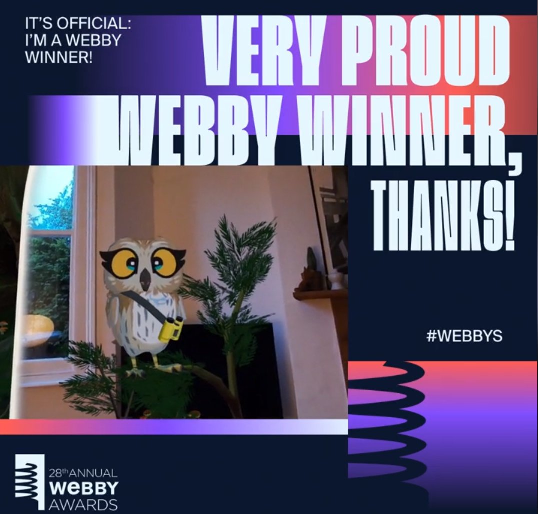 Wol won a Webby! 🦉 They recognized @NianticLabs, @LiquidCity_, and @inworld_ai for the Best Use of augmented reality and AI. Read more on how the experience was created: bit.ly/4b5PXBu #ar #indiedev #ai #gamedev