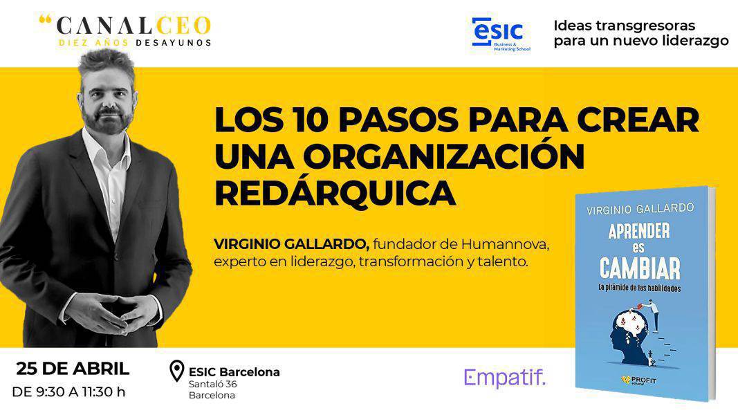 Nos vemos en la Conferencia Desayuno de CanalCEO

En la Era de la IA el CEO debe crear organizaciones que aprendan más rápido

Diez pasos para crear ecosistemas de aprendizaje e innovación para acelerar el cambio utilizando la pirámide de las habilidades 

canalceo.theobjective.com/inscribete-a-d…