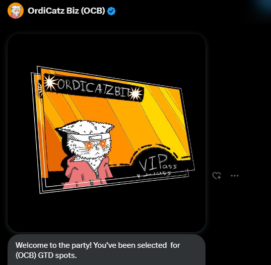 0xMurad_'s tweet photo. @Ordicatz_biz  Thank you so much for the exciting news ❤️‍🔥 It's an honor to be a part of this journey 🚀 https://t.co/myI6qzcFgY