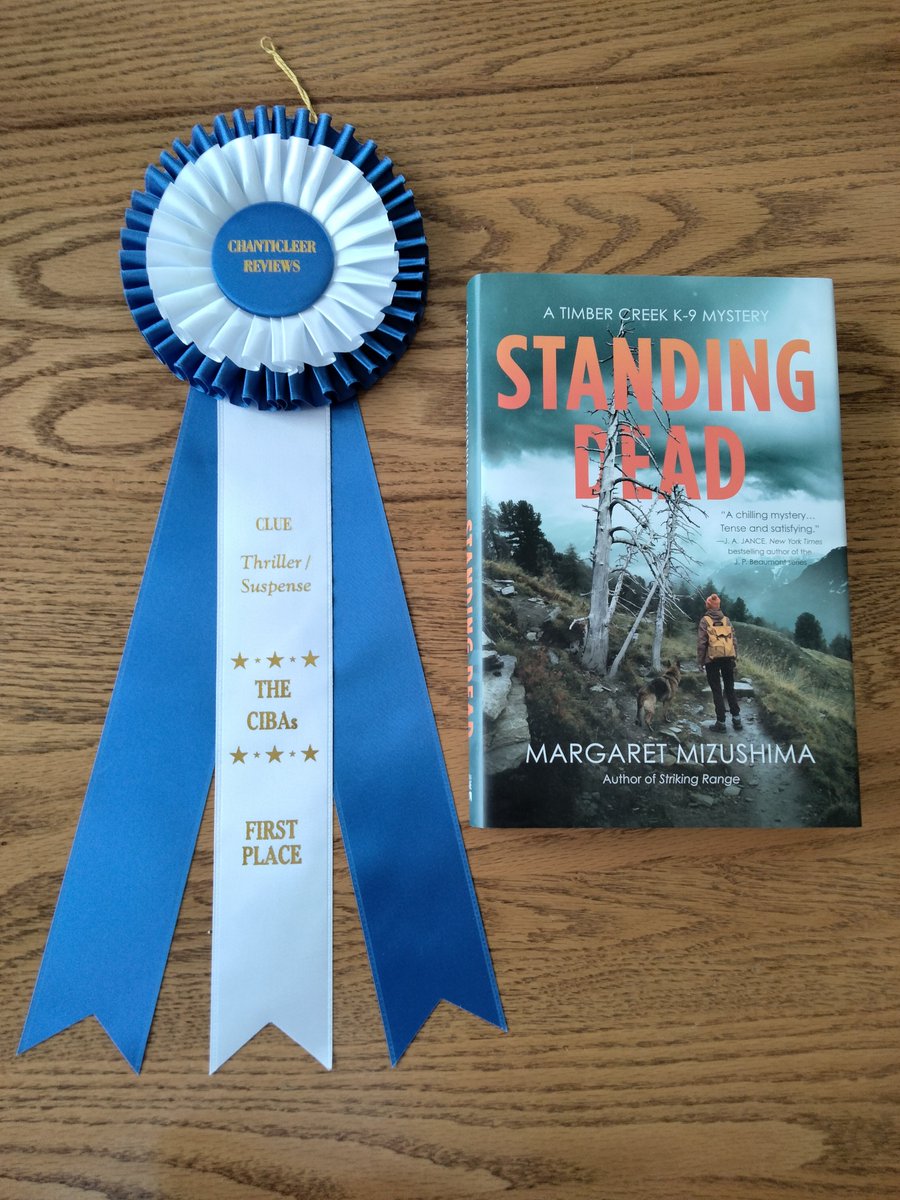 Huge thanks to @ChantiReviews and judges for naming STANDING DEAD a first place winner for a CLUE Award! Grateful for this supportive community! #amwriting #mystery #suspense #thriller #books #award #ReadingCommunity #amreading #dogs #K9 #crimefiction