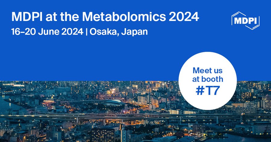 👏 We will attend the Metabolomics 2024 in Osaka, Japan, from 16-20 Jun 2024  🙋‍♂️🙋‍♀️Feel free to stop by our booth at #T7 #Metabolomics 2024  mdpi.com/about/announce… For more information about the conference, please visit: metabolomics2024.org