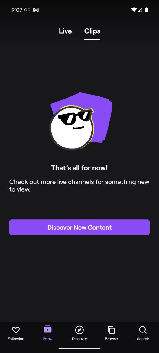 Twitch is starting to roll out the TikTok-like Clips Feed.

There is a limit on how many clips you can scroll through before you have to watch live content. 

#TwitchNews #TOSgg