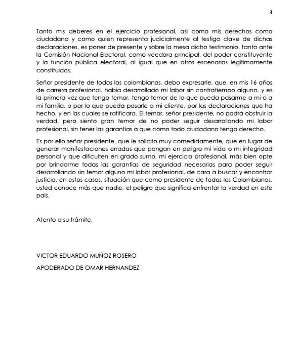 #Atención El abogado Victor Muñoz responde al presidente Gustavo Petro y dice que su cliente Ómar Hernández “no es un testigo inventado”, tal y como lo calificó el mandatario, quien sería el cerebro de Daily Cop, empresa de criptomonedas que habría aportado dineros a la campaña