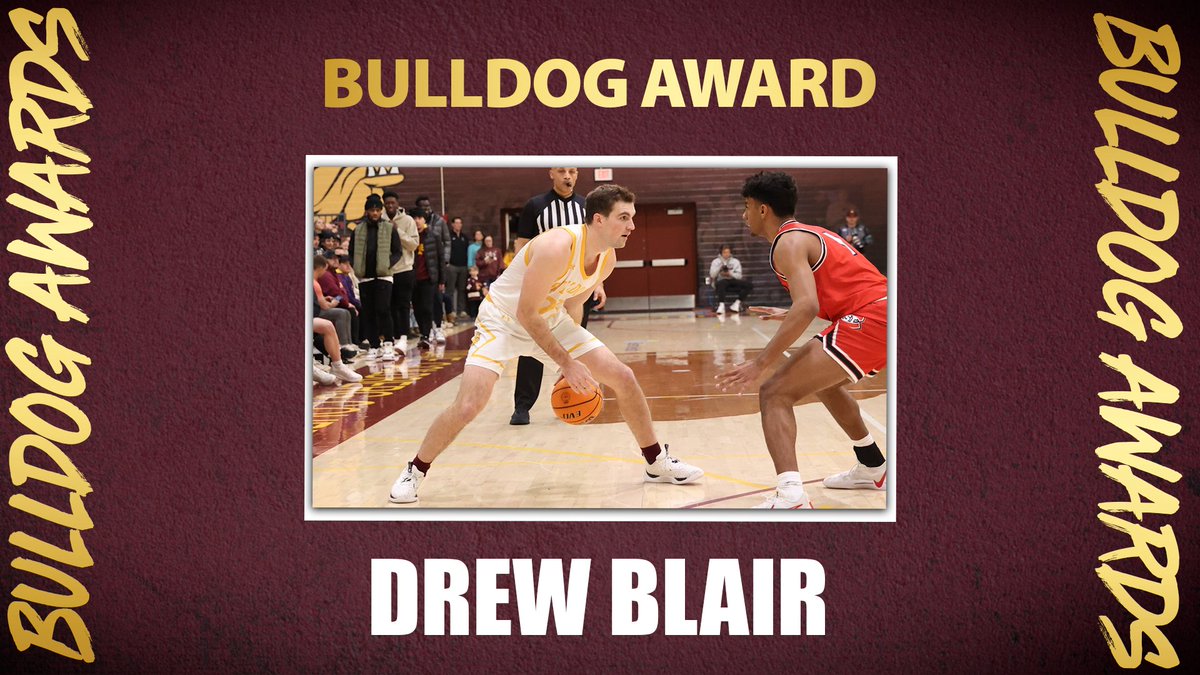 This guy is the definition of a Bulldog. Congratulations to @UMDBulldogMBB's Drew Blair on the winning the first-ever Bulldog Award!