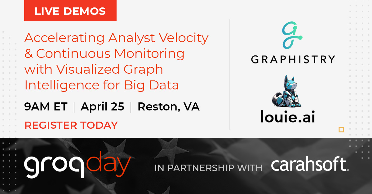 First public demo on Thursday: Real-time accelerated #genAI investigation & monitoring of crime, news, & social

Join us in Virginia/DC to see what has been made possible with @GroqInc  , @LOUIE_AI (@Graphistry ), Nvidia @RAPIDSai , and @DODCDAO @disastertechinc