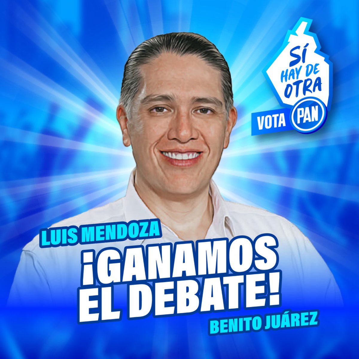 PAN_CDMX's tweet photo. ¡Muchas felicidades, @LuisMendozaBJ por ganar el Debate!
Contigo en la alcaldía y en equipo con @STaboadaMx en la Jefatura de Gobierno, las y los vecinos de Benito Juárez seguirán viviendo en el lugar más seguro del país.
#SíHayDeOtra #YoConLuis
#DefendamosBJ #BlindarBJ360 https://t.co/Q3uOyA021l