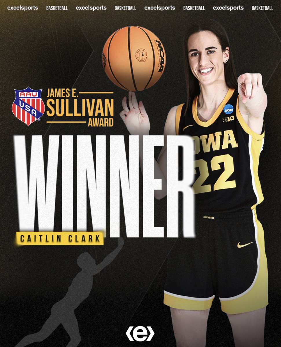 Honoring the most outstanding collegiate athlete 🏆 Congratulations @CaitlinClark22 on winning the AAU James E. Sullivan Award #exceling