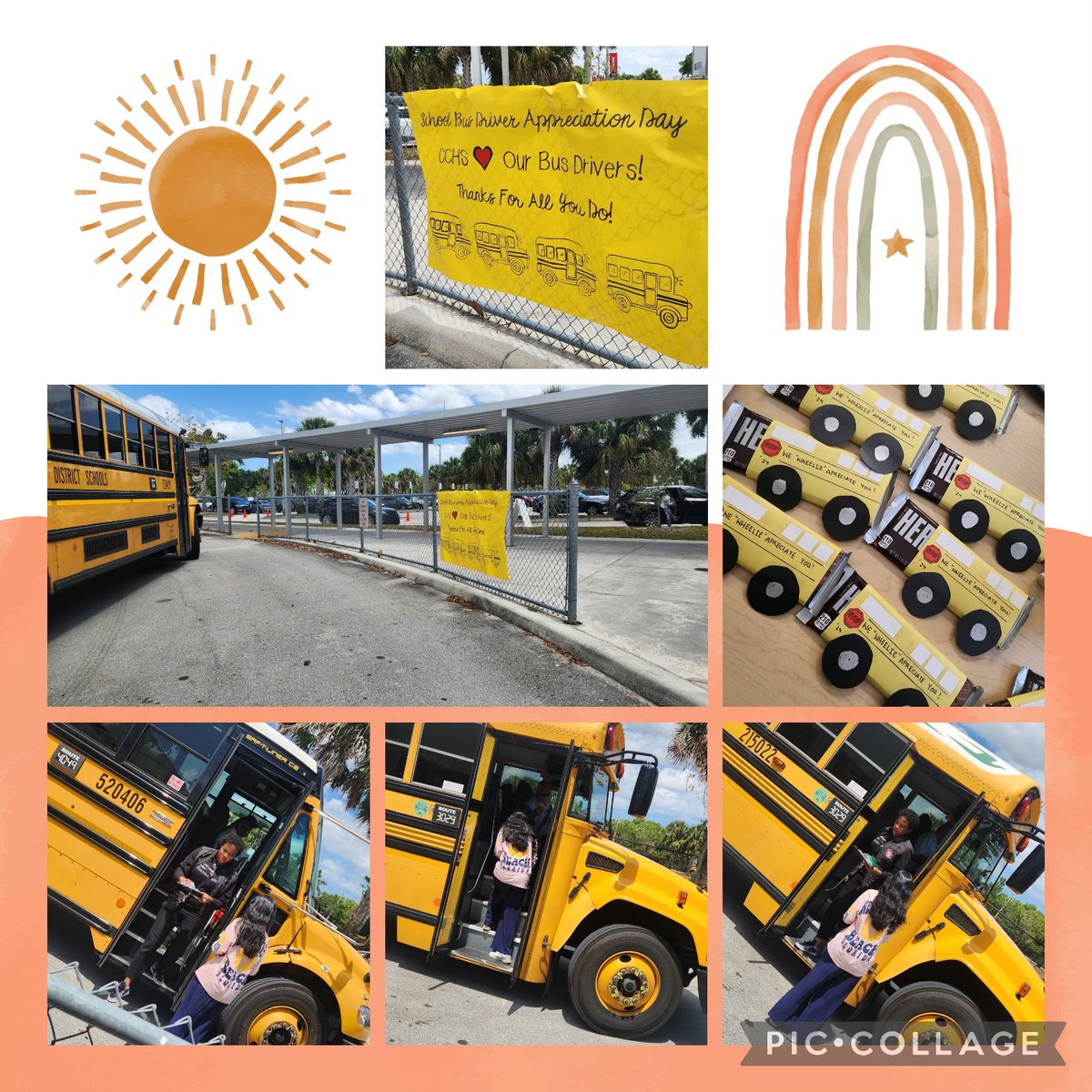 Today is School Bus Driver Appreciation Day! We made sure to thank our bus drivers today with a banner, chocolate bar, and a small gift from FFEA and CCHS. It's not an easy job & we thank you for getting us to and from school every day safely. 🚍🤠♥️ @ffea_cchs @Principal_CCHS