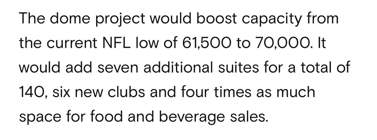 lacherbauer's tweet image. Lori Lightfoot’s proposal to build a dome over existing Soldier Field and expand seating to 70,000 cost only $2.2B total. 

Or, almost exactly what the @ChicagoBears are willing to spend now. 

Therefore, compromise solution is reconstruction of existing Soldier Field, financed…