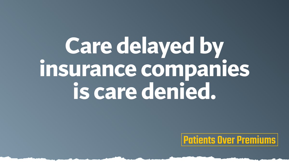 Insurance companies that focus more on their bottom lines than patients are raking in $47 billion annually. Meanwhile, patients suffer at their expense. #PatientsOverPremiums