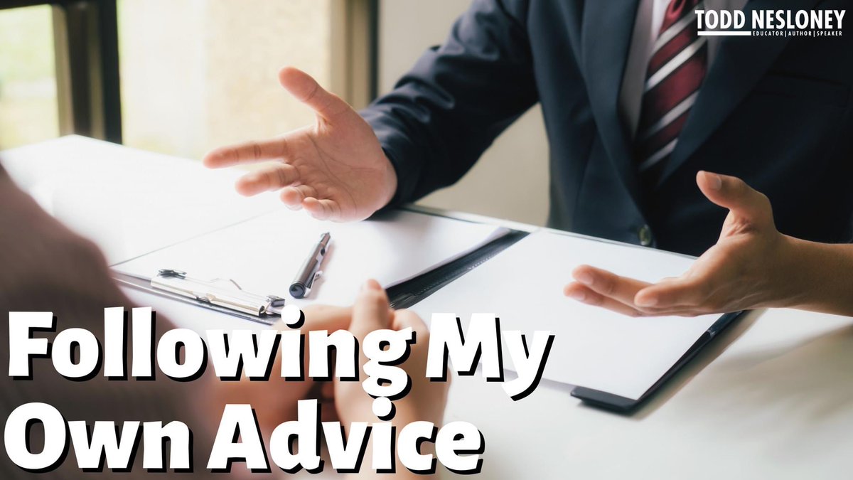 We all love to give advice, but how often do we find ourselves following our own advice? Recently, I had to learn that lesson. Read more: toddnesloney.com/2024/04/23/fol… #leadership #advice