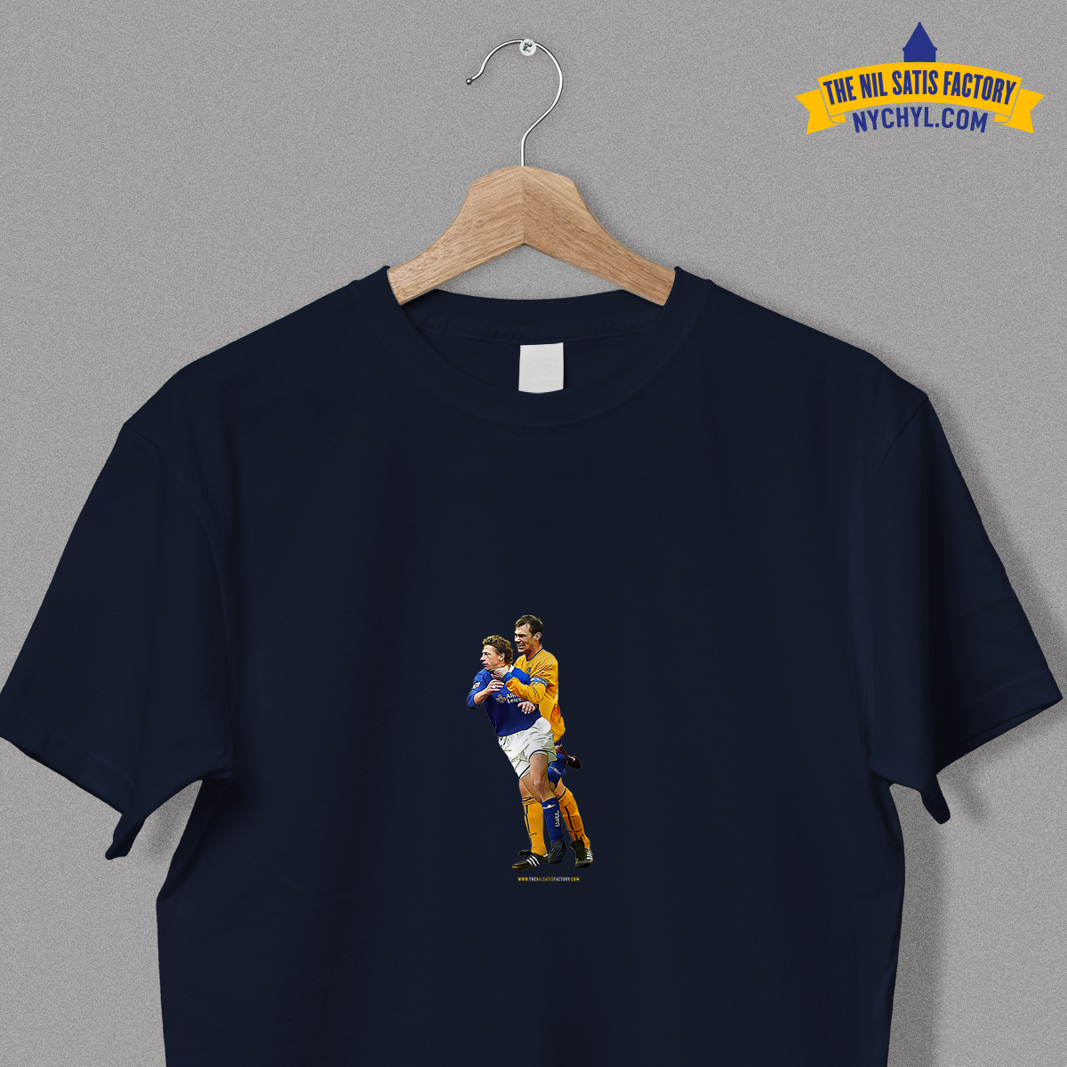 A recreated and enhanced HD image of Duncan and his best Freund. High quality print on premium 100% cotton in navy blue. Visit the product page of the website at nychyl.com/product/duncan…