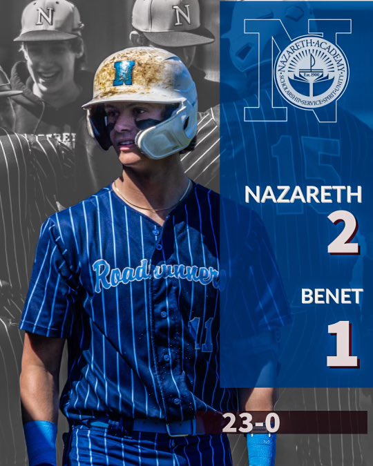 Baseball won a thrilling 2-1 game against Benet to improve to 23-0 and 9-0 ESCC. WP Mac McGarry (5-0) 4H 2k Cooper Malamazian Save 2IP K Nick Drtina 1-3 Double 2RBI Jaden Fauske 2-3 #SHG