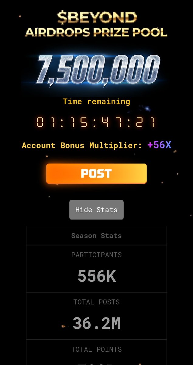 Don't have much time left to farm <a href="/PlayGroundCorp/">PlayGround</a>! Are you satisfied with your $BEYOND points? Interact with this post to get more before it's too late!