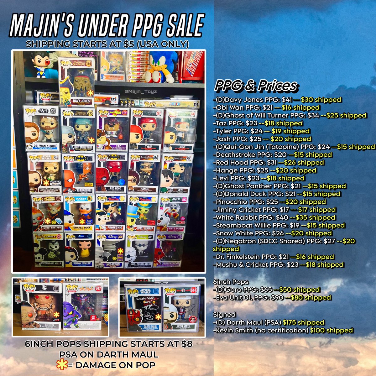 ✅Majin’s Funko Sale is Live✅

Evening family🙏

With more tragedy & stress on our plate we are forced to do our sale earlier than planned.
This is the first set. Please RT to the Funko family, we need all the help we can get right now🙏🙇‍♀️
#funkofamily #funkosale 

All come with