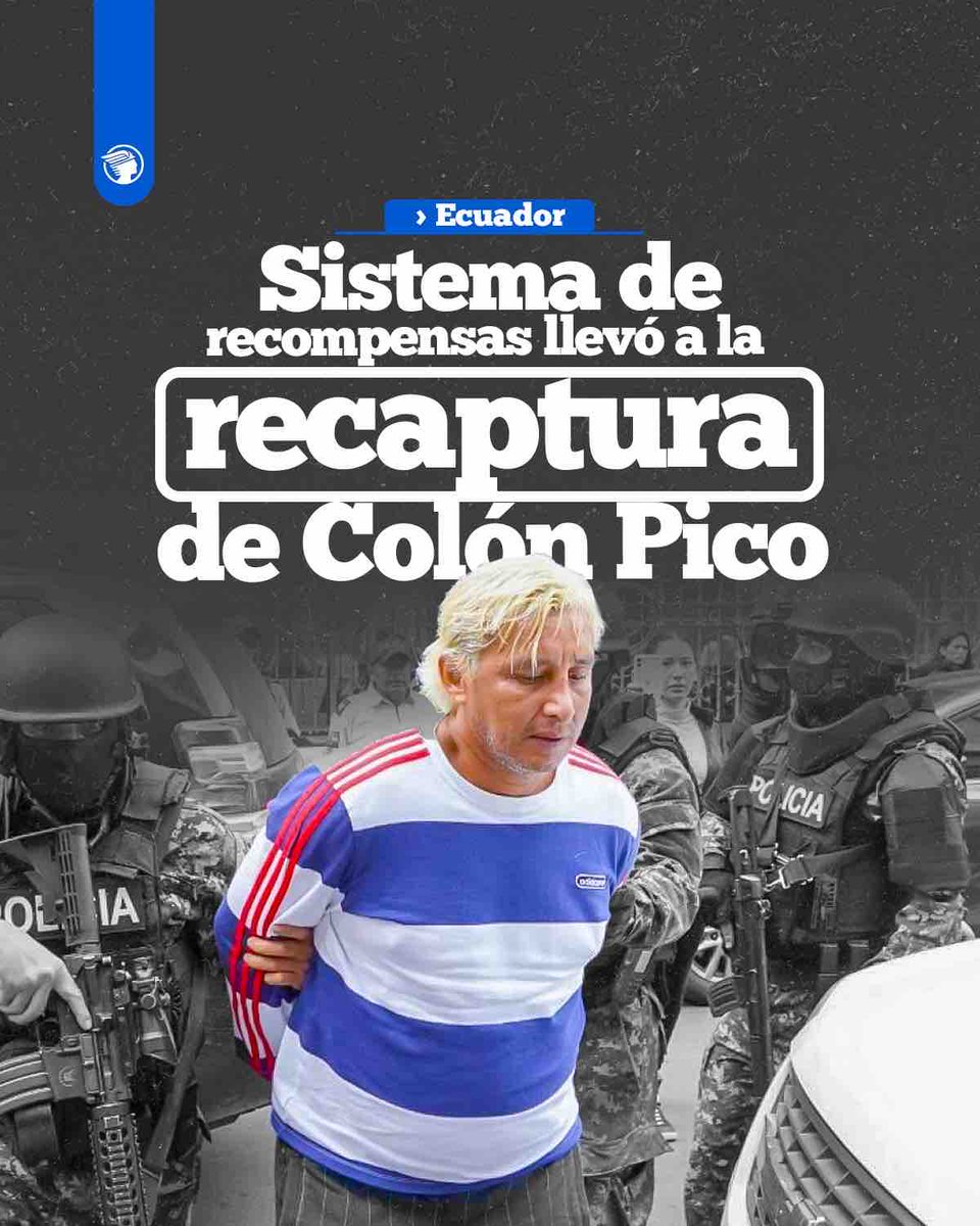 ⚠️#ColónPico fue recapturado gracias al respaldo del programa de recompensas. Esto informó la ministra del Interior, Mónica Palencia: 👉 acortar.link/rHITvJ
