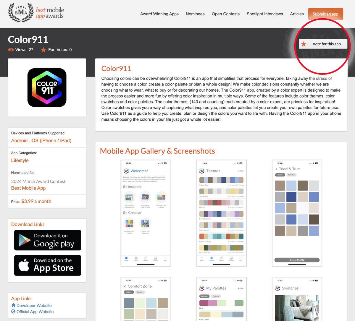 So honored that the #Color911 #app has been nominated for the Best Mobile App Awards! Take a look & find out more about it at Color911.com bestmobileappawards.com/app-submission…
#bestapp #color #design #inspiration #interiordesign #homedesign #colorispiration @BestAppAwards