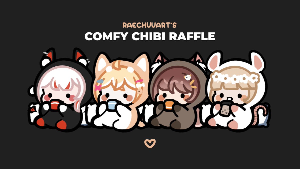 comfy chibi raffle! 🌻

since there's still lots of interest, i'll do a quick giveaway for these!

to enter:
〃 must be following (@raechuuarts)
〃 must retweet (no qrts)

⭐️ ends in a week on apr 30th. 3 winners!