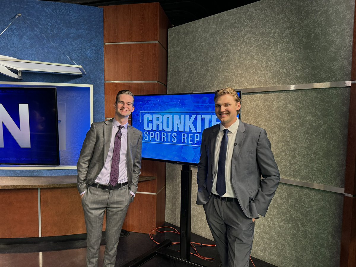 paulschulzkvia's tweet photo. Today was my last show anchoring @sportscronkite for @cronkitenews. @JackPierson14 has been a great co-anchor all semester long. I couldn’t have asked for a better partner each week! https://t.co/vyVQgkq2Dy