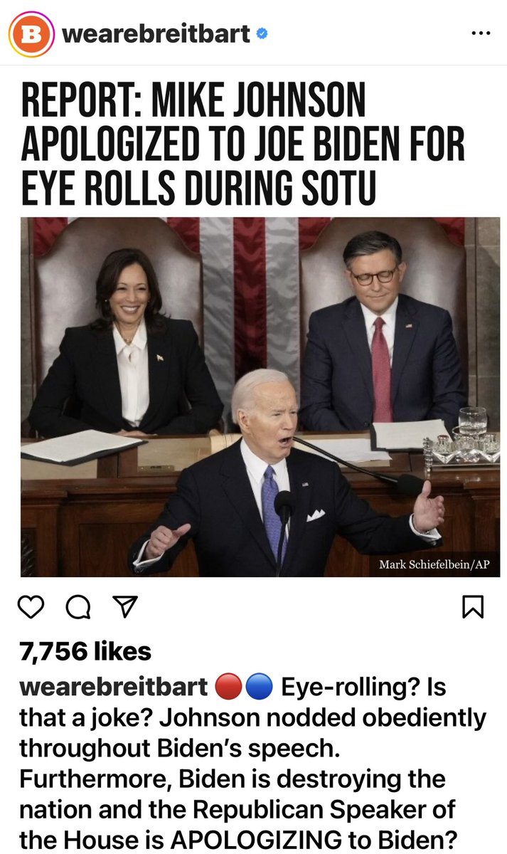 Remember when Nancy Pelosi ripped up Pres Trump’s speech?

She did not apologize. 

Joe Biden is destroying America and Mike Johnson is apologizing for rolling his eyes.