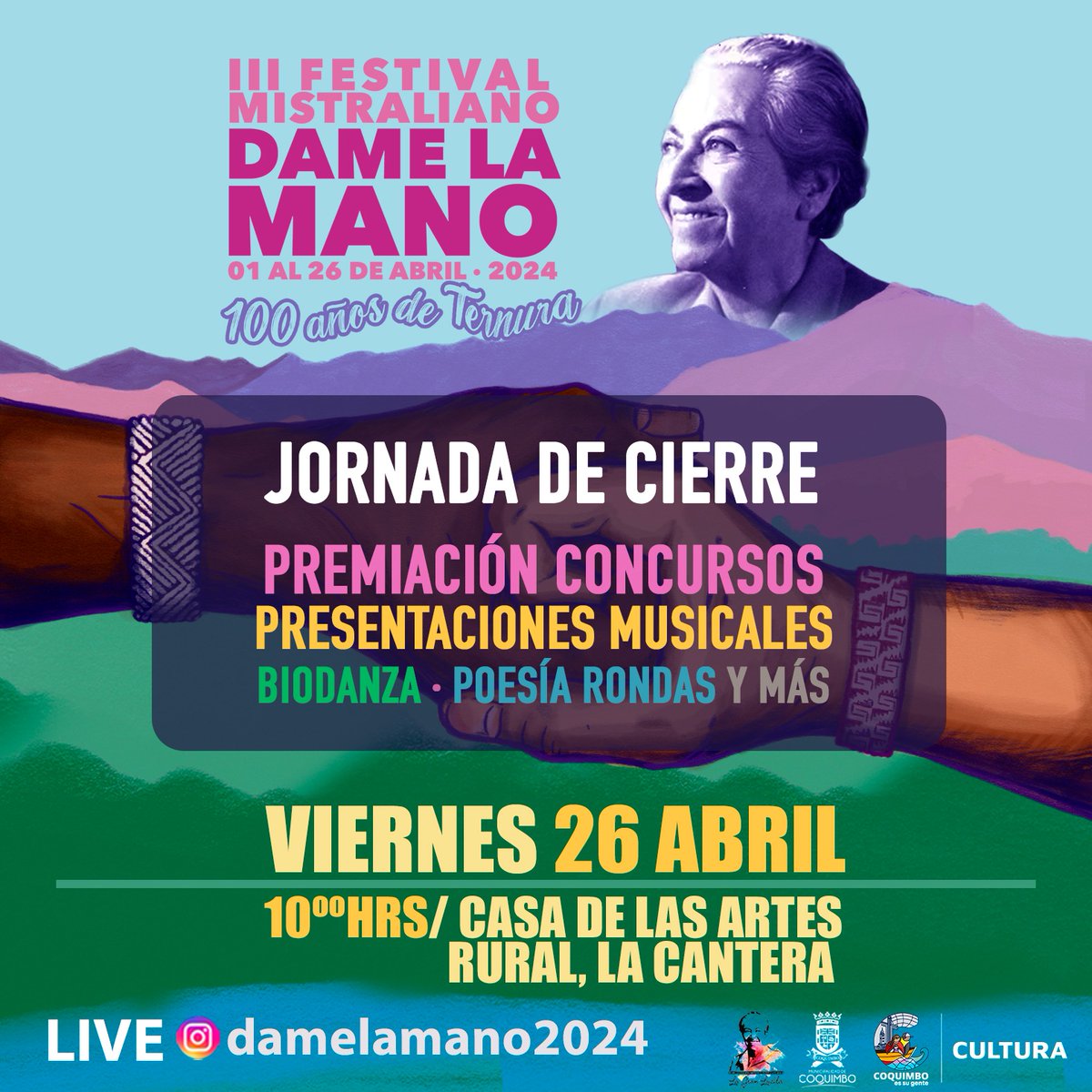 GranLucila's tweet photo. CIERRE FINAL! #damelamano2024 
Casa de las Artes Rural de #LaCantera #Coquimbo @culturacoquimbo @culturas_cqbo 
#GabrielaMistral 
@culturas_cl 
@GabrielBoric https://t.co/wYREfN5BOL