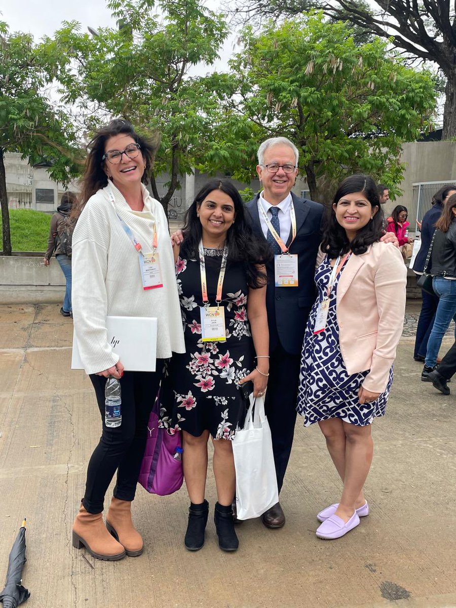 Anuja Java, txp nephrologist @WUNephrology. On service, running late, catching up on notes but didn’t want to miss this. No COI. Our latest pic from @ISNWCN in the rainy but beautiful Buenos Aires 😍 #nephJC.