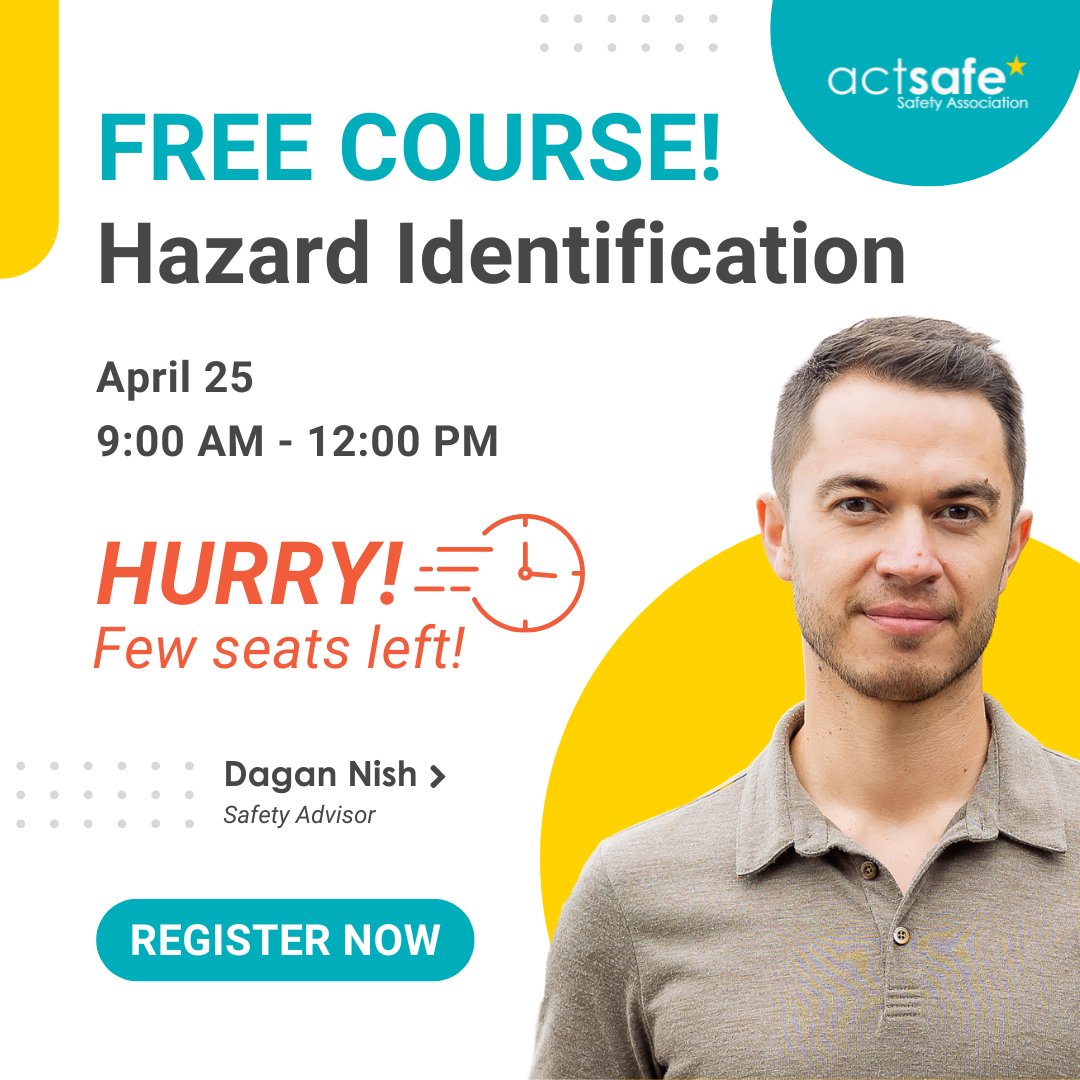 Prioritize safety by mastering hazard identification in various work environments. Learn, apply, and protect your cast and crew.⁠ ⁠ Register now. Visit our website for more information. Link in bio.⁠ ⁠ #Actsafe #MotionPicture #LiveEvent #PerformingArts #Free #Course #Workshop