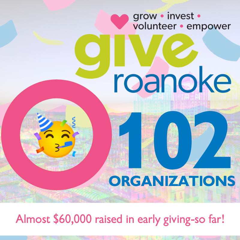Less than 3 hours until GIVE Roanoke begins! 
Get ready to GIVE and make a difference in our community by supporting 102 local nonprofit organizations for 24 hours, starting at midnight!
GIVE at giveroanoke.org
#giveroanoke2024