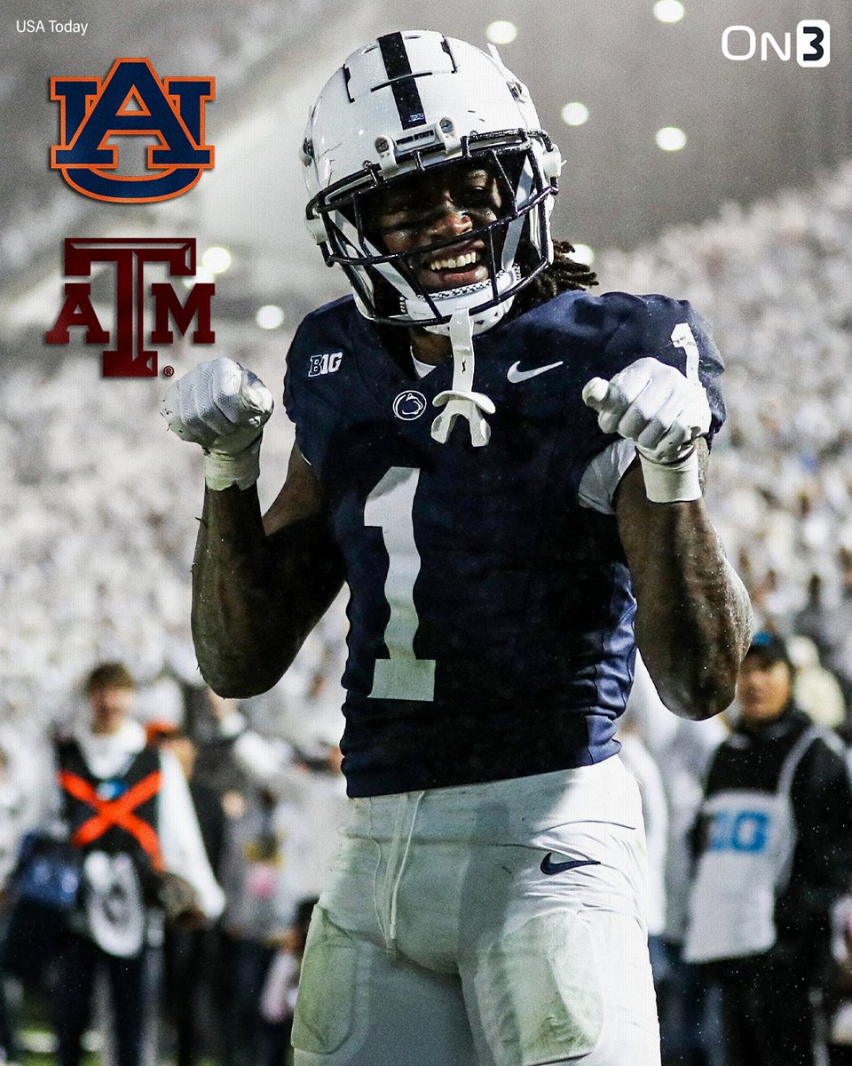 NEWS: Penn State transfer WR KeAndre Lambert-Smith's portal recruitment is down to Auburn & Texas A&M, sources tell @SWiltfong_ & @PeteNakos_👀 He is the No. 1 receiver available, according to the On3 Industry Transfer Portal Ranking. Intel: on3.com/news/penn-stat…