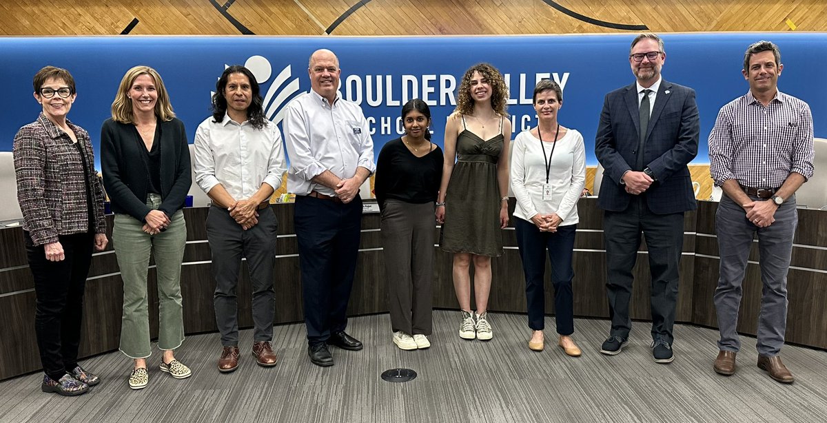 The Board of Education welcomed two representatives from the BVSD Sustainability Committee, Monarch Junior Ashna Shah and Fairview Senior Maya Chastang, for this evening’s Student Moment. They shared the sustainability work they’re leading in the district and their schools.