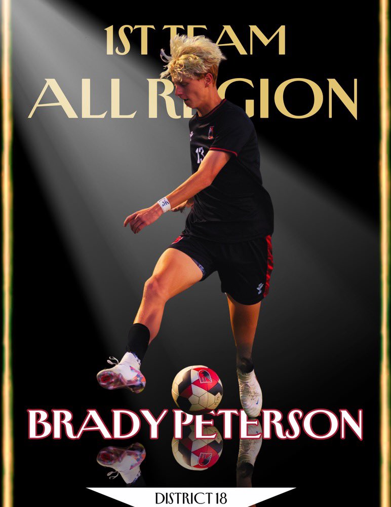 Congratulations to <a href="/bbradypetersonn/">Brady Peterson</a> for being named 1st Team All Region by <a href="/tascosoccer/">TASCO</a>