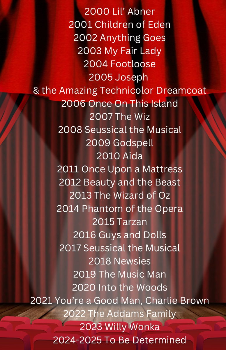 Elkhorn High (EHS) Vocal Music (@ehsings) on Twitter photo We are SO excited to celebrate 50 years of musicals at Elkhorn High! We know it’s early, but make plans to join us in April of 2025 for some special alumni events and a music reunion (of sorts)! ♥️🎵♥️
<a href="/EHSAntlerBands/">Elkhorn High (EHS) Bands</a>
<a href="/ElkhornPS_EHS/">Elkhorn High School</a>
<a href="/EHS_Activity/">EHS Activities and Athletics</a>
<a href="/ElkhornPS/">Elkhorn Public Schools</a>
<a href="/FoundationEPS/">ElkhornPSFoundation</a> We are SO excited to celebrate 50 years of musicals at Elkhorn High! We know it’s early, but make plans to join us in April of 2025 for some special alumni events and a music reunion (of sorts)! ♥️🎵♥️
<a href="/EHSAntlerBands/">Elkhorn High (EHS) Bands</a>
<a href="/ElkhornPS_EHS/">Elkhorn High School</a>
<a href="/EHS_Activity/">EHS Activities and Athletics</a>
<a href="/ElkhornPS/">Elkhorn Public Schools</a>
<a href="/FoundationEPS/">ElkhornPSFoundation</a>