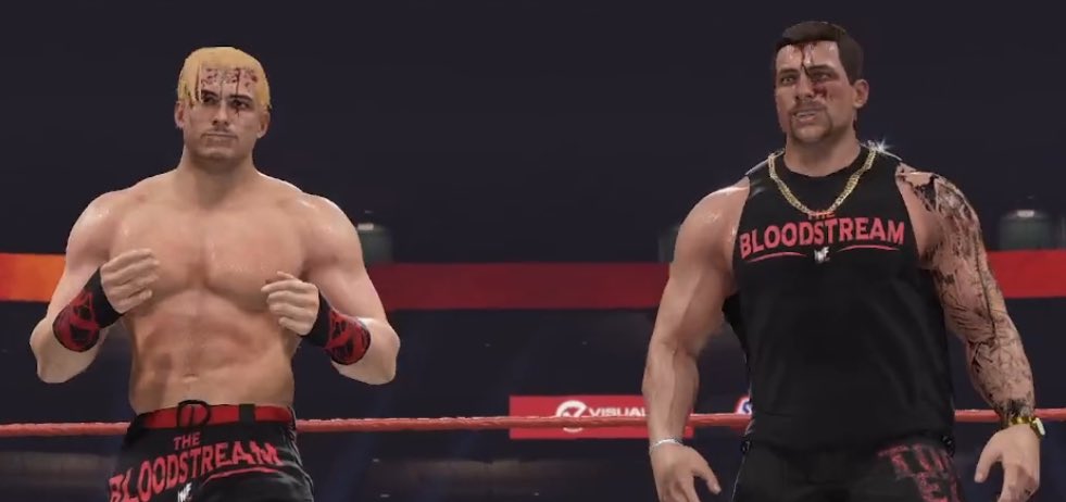 IWFUniverse's tweet photo. HOLY SH*T‼️

The BLOODSTREAM has something to prove this year as @MattyIWF &amp; @IWFRylowyd went to WAR with the Sanchez Society and emerged victorious! ☝🏼🩸 https://t.co/DwHiDhek2Y