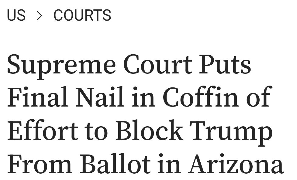 Remember all the illegal attempts to keep Trump off state ballots for 2024? No? Well, the Supreme Court does.