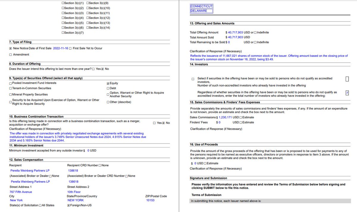 bbbyq_qybbb's tweet image. I didn't know that two Form D's were filed by 
Bed Bath &amp;amp; Beyond on 12/06/2022, with both of them 
having different private agreements🤨

One privately negotiated agreement with 7 investors
One privately negotiated agreement with 1 investor