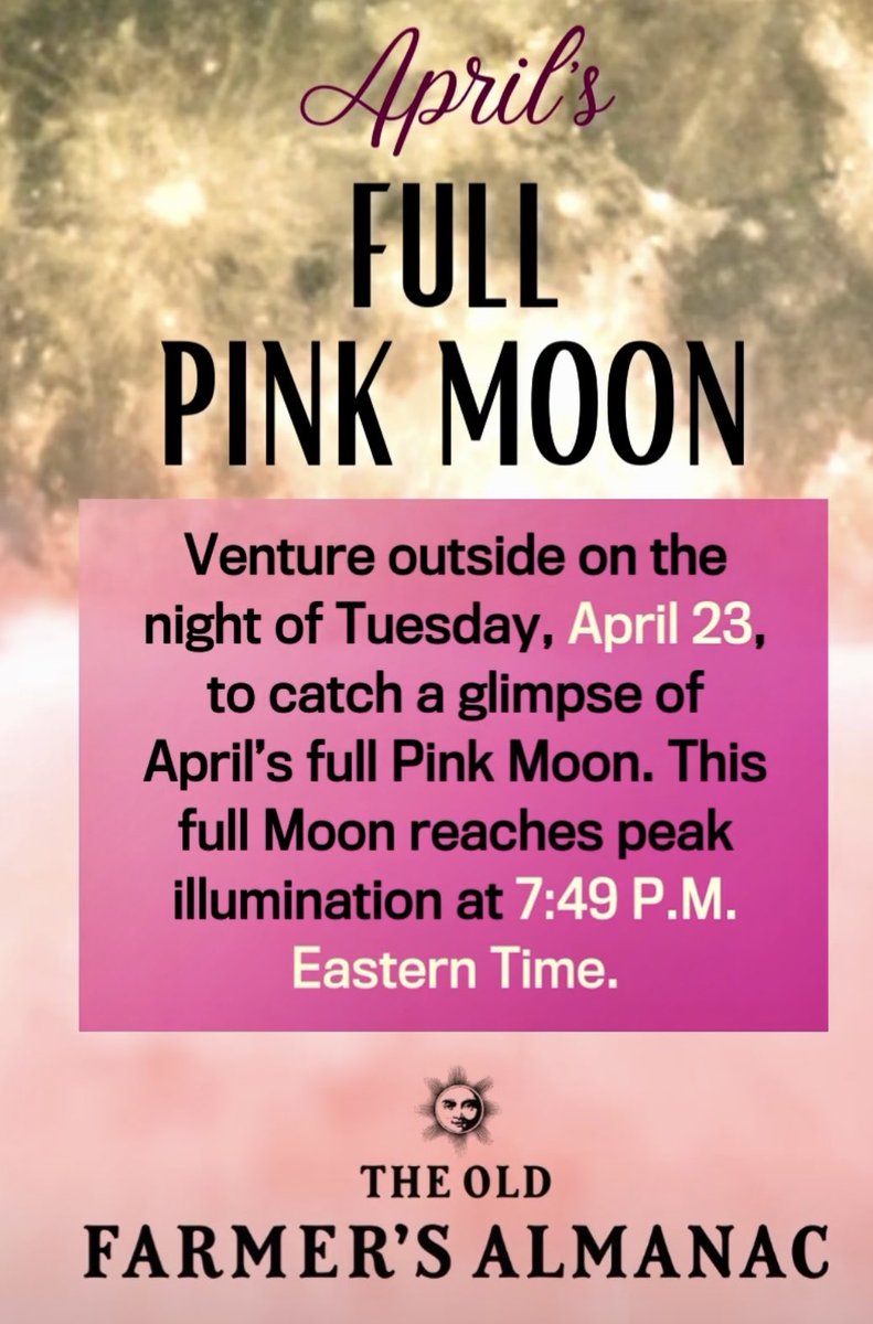 Don’t miss the Full Pink Moon tonight! #PinkMoon
