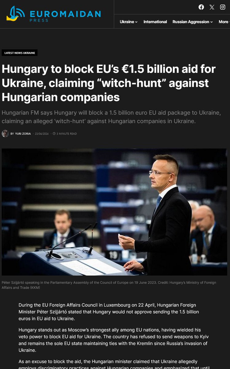 Given #Hungary's/<a href="/PM_ViktorOrban/">Orbán Viktor</a>'s continued opposition to helping <a href="/Ukraine/">Ukraine / Україна</a> and democracy in #Europe, maybe its time the #EuropeanUnion invoke #Article7 of the #EUTreaty. saying goodbye to authoritarian member states: eur-lex.europa.eu/EN/legal-conte… <a href="/POTUS/">President Donald J. Trump</a> <a href="/StateDept/">Department of State</a>